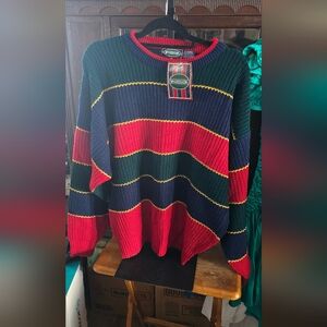 McGregor Men's Striped Crewneck Sweater - Red, Green, Blue